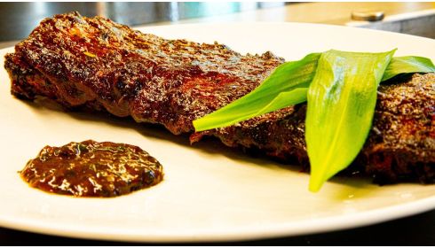 Pork Baby Back Ribs (Spare Ribs) with Wild Garlic BBQ Sauce