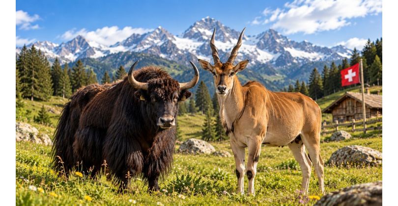 Schweizer Exoten, Yak und Eland Antilope 
