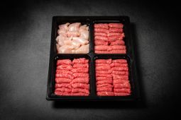 Fondue Chinoise STANDARD with rump of beef, rump of veal and chicken breast