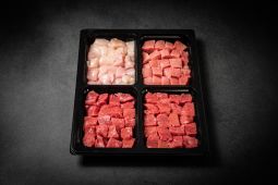 Fondue Bourguignonne STANDARD with rump of beef, rump of veal and chicken breast