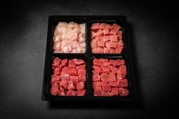 Fondue Bourguignonne DELUXE with beef, veal fillet and chicken breast