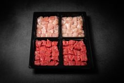 Fondue Bourguignonne DELUXE with beef and chicken breast