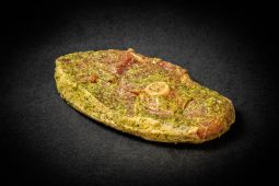Bio Bud marinated lamb gigot steak with garlic