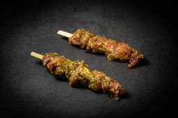 Organic lamb skewer marinated