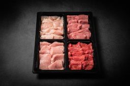 Table-top grill STANDARD with rump of beef, rump of veal, loin of pork and chicken breast